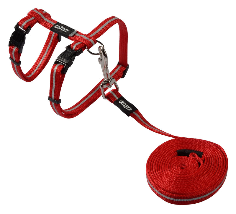 Rogz Catz Alleycat Lead and Harness, Red Pink