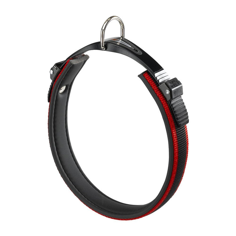 Ferplast Dog Collar ERGOCOMFORT, Collar for Small Size Dogs, Closure with Microadjustment, Soft Padding, Quick Release, Red 25-33 cm x 15 mm