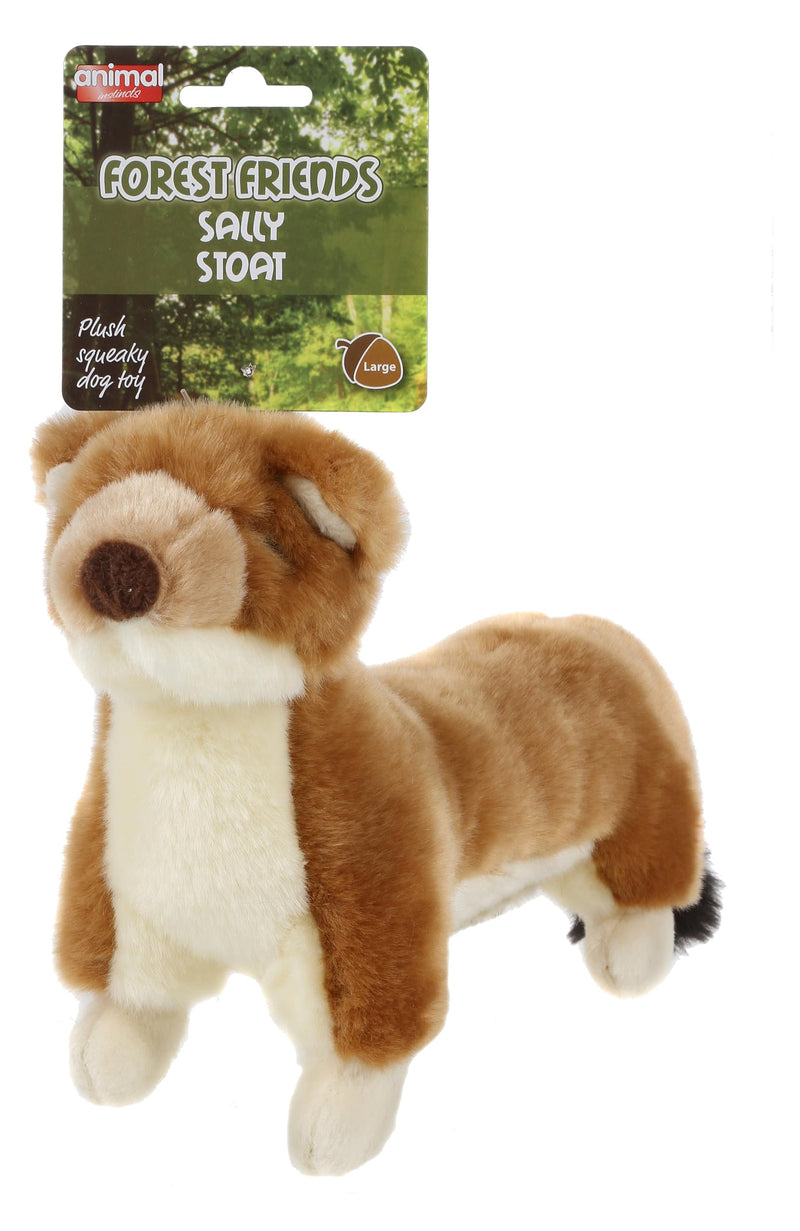 Forest friends Animal Instincts Plush Squeaky Dog Toy Soft Comfort Puppy Toy Sally Stoat - Large - PawsPlanet Australia