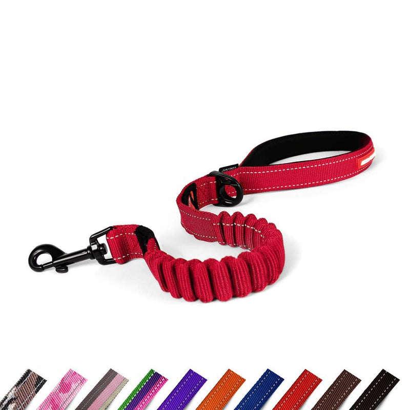 EZYDOG Zero Shock Dog Lead | Shock-Absorbing, Dog Leads For Small, Medium, Large Dogs, Soft Padded Handle, Traffic Control, 25 inches (Red) Red