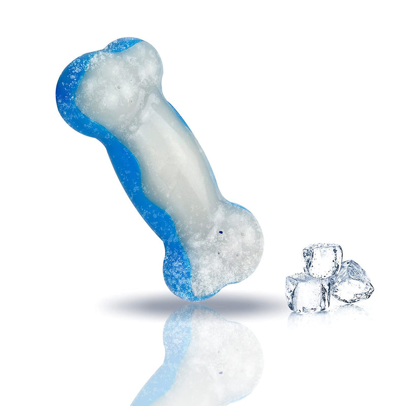 ALL FOR PAWS Chill Out Ice Bone Dog Chew Toy, Medium, 2.2002 kg Clear, Blue M - PawsPlanet Australia