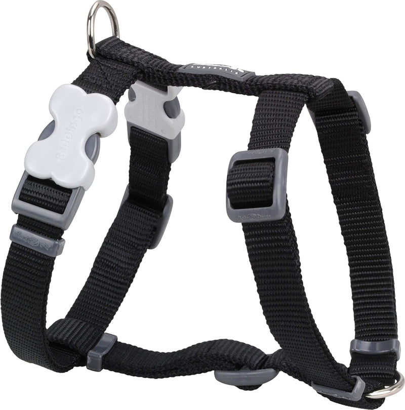Red Dingo Classic Dog Harness Plain, Black, Small 15mm S