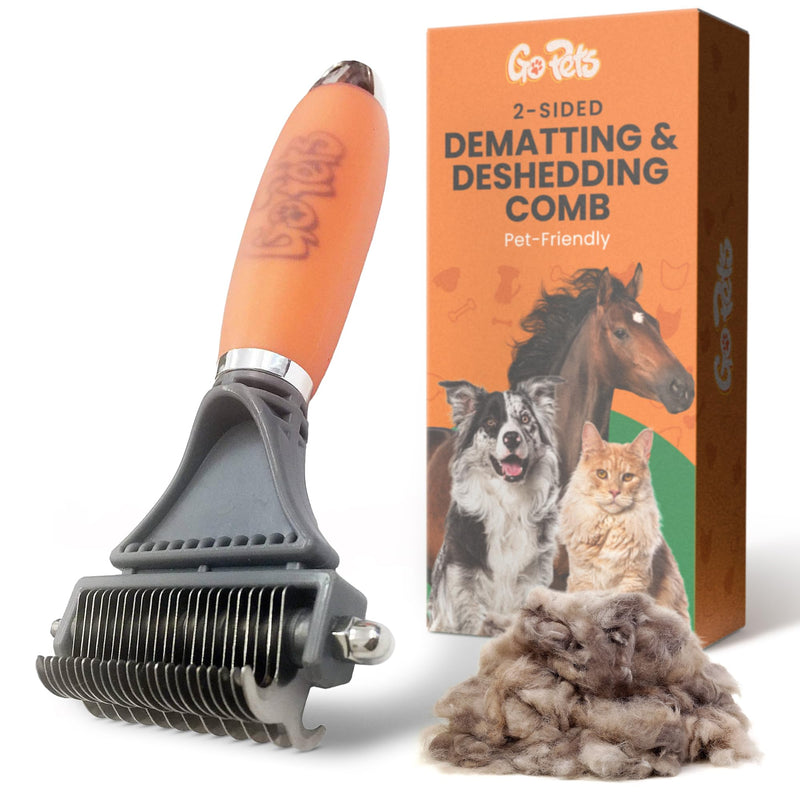 GoPets Dematting Comb with 2 Sided Professional Grooming Rake for Cats & Dogs 2-Sided Dematting Comb - PawsPlanet Australia