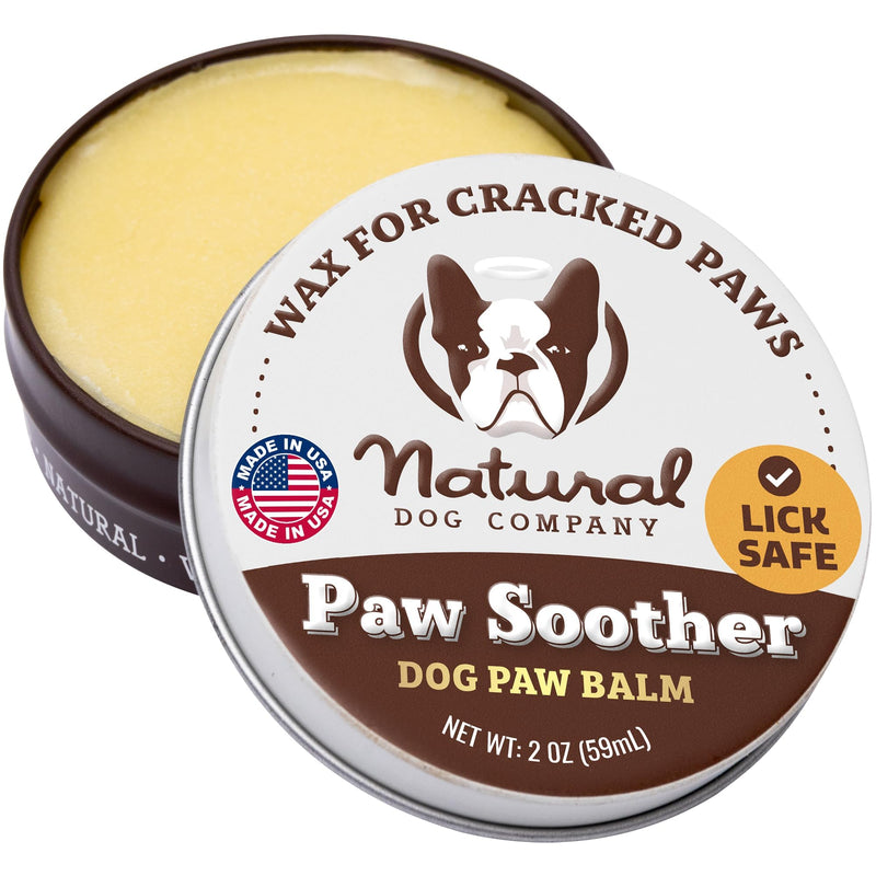 Natural Dog Company - Paw Soother | Dry, Cracked, Irritated Dog Paw Pads, Organic, All-Natural Ingredients, Easy to Apply 2oz/59ml Tin 1 count (Pack of 1) - PawsPlanet Australia