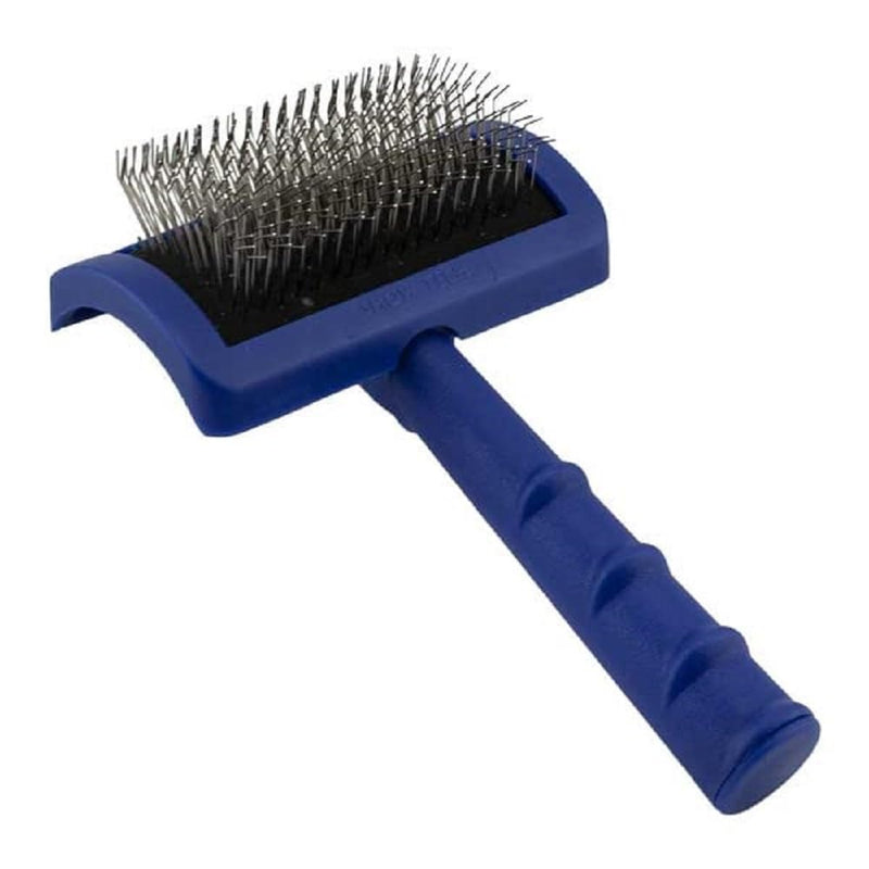 Show Tech Tuff On Tangles Long Pin Slicker Brush - Professional Dog Slicker Brush for Dogs | Suitable for Long-Haired Pets | Ergonomic Design | Enhance Your Pet's Coat Health & Appearance - Firm 1 Count (Pack of 1) - PawsPlanet Australia