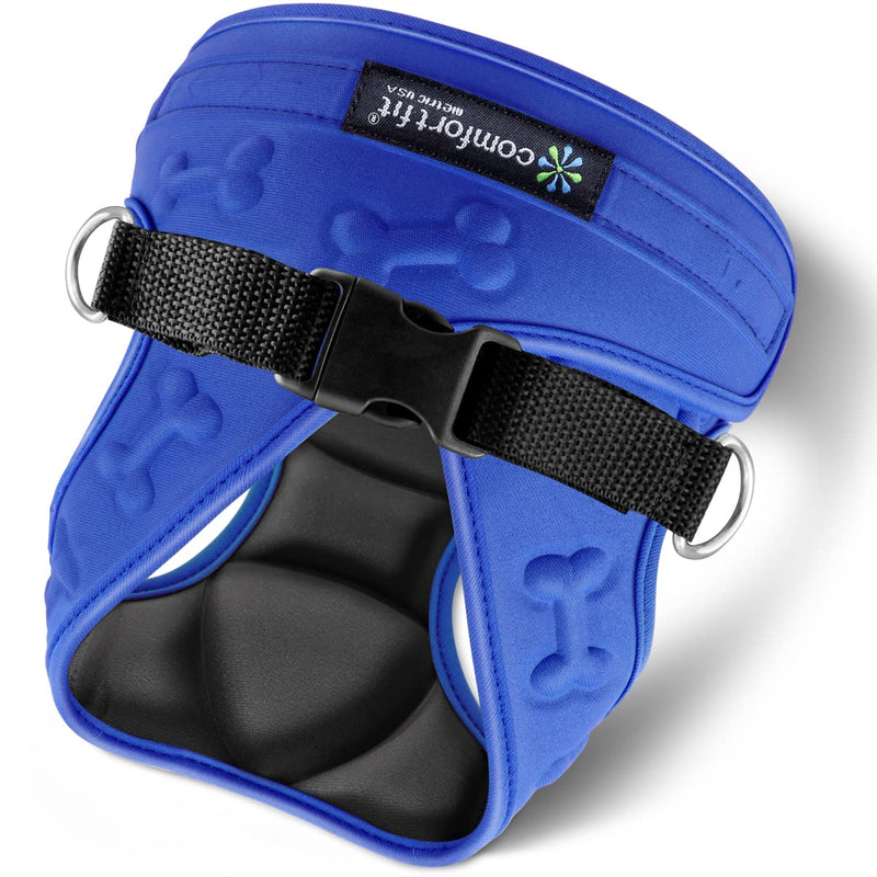 Comfort Fit Step in Dog Vest Harness Easy to Put on Take Off Adjustable Soft Padded Puppy Harness Vest for Small and Medium Dogs (Small, Blue) S (Chest 13"-17")