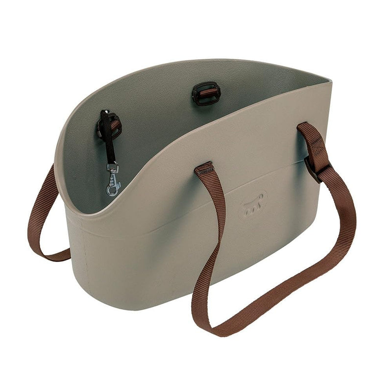 Ferplast Dog Carrier Bag up to 5 kg. Soft Rubber Plastic, Waterproof and Washable Cat Carrier, Adjustable Handles, Safety Strap, 35 x 14 x 22 cm. Dove Gray 35 cm L x 14 cm W x 22 cm H Summer Dove grey - PawsPlanet Australia