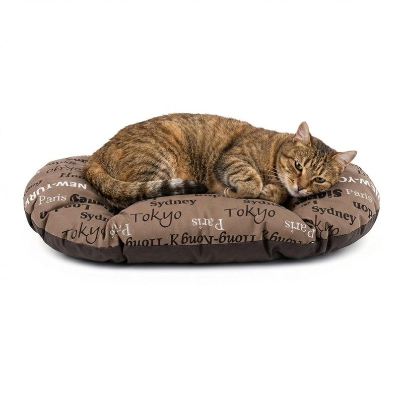 Ferplast Cat Bed, Dog Bed Washable Pet Mat Cushion in Cotton with Soft Padding, 55 x 36 cm. Brown 55 x 36 x 5 cm (L x W x H) Beige