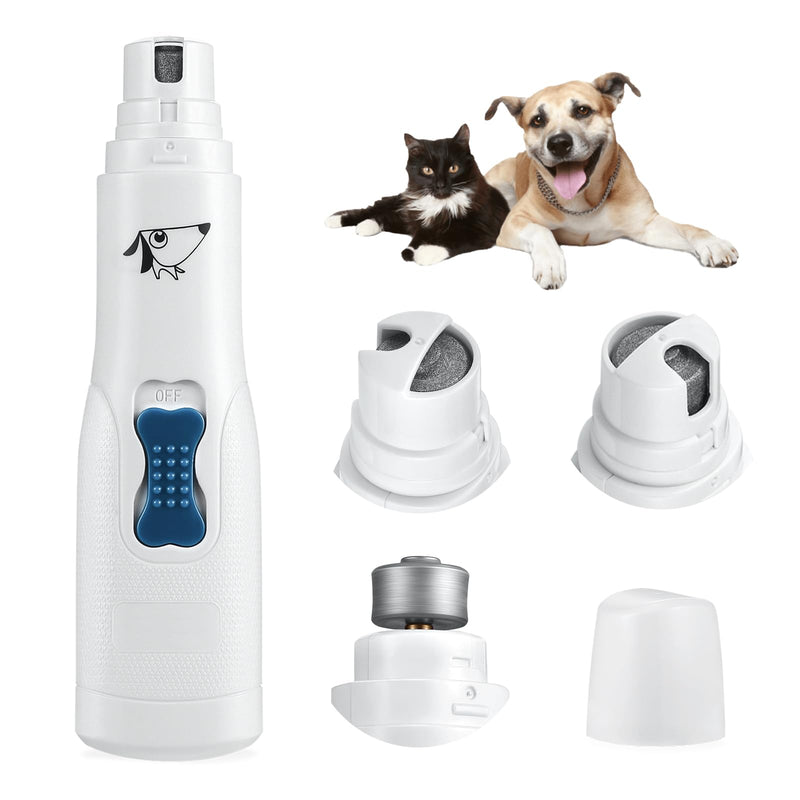 Brifit Dog Nail Grinder, Dog Electric Nail File Grinders, Ultra Quiet Paws Electric Nail Grinder Grooming Kit, Professional Pet Nail Trimmer for Dogs, Cats, Pet and Other Medium & Small Pets White-Blue - PawsPlanet Australia