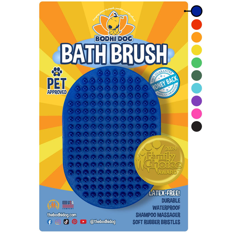 NEW Grooming Pet Shampoo Brush | Soothing Massage Rubber Bristles Curry Comb for Dogs & Cats Washing | Professional Quality 1 Count (Pack of 1)