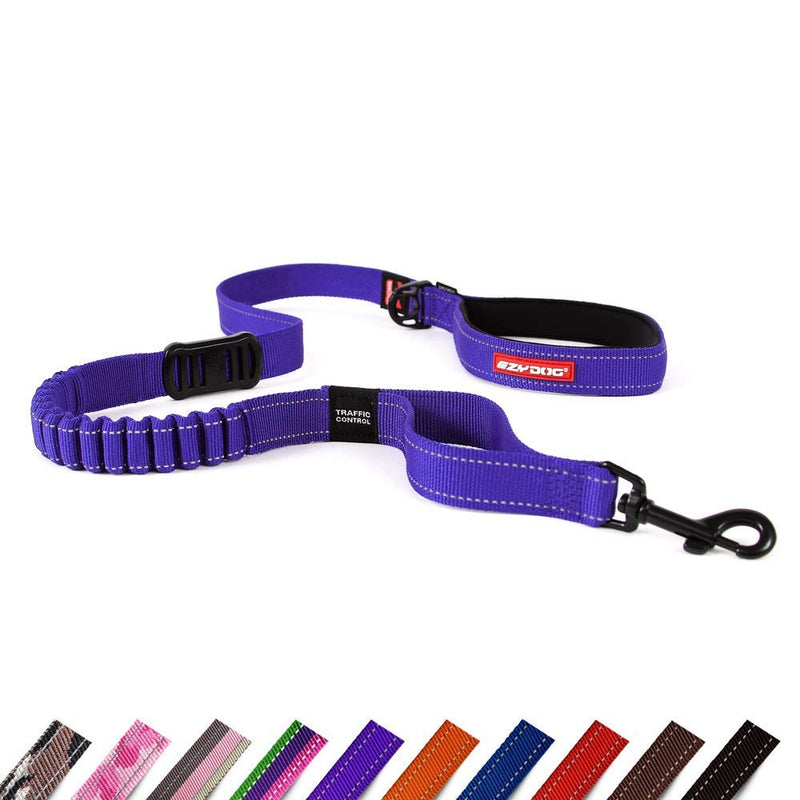 EZYDOG Zero Shock Dog Lead | Zero Shock Technology, For Small, Medium, Large Dogs, Soft Padded Handle, Traffic Control, 1.2m (Purple)