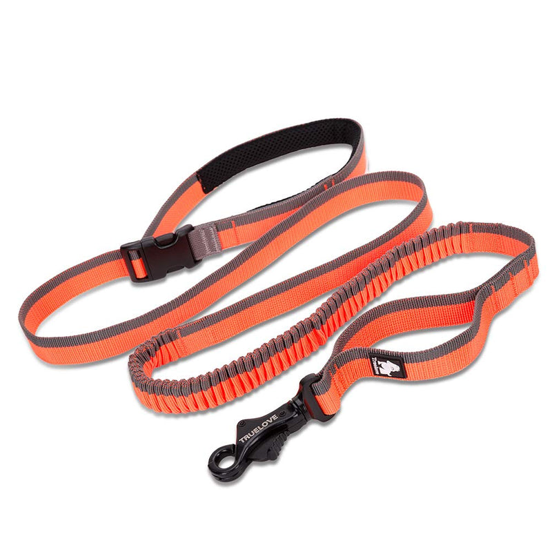 Truelove Bungee Dog Lead Hands Free Leash Adjustable Elastic Shock Absorbing Long Cord TLL2271 (M, Orange) M - PawsPlanet Australia