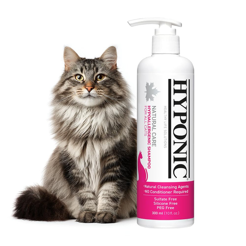 HYPONIC Hypoallergenic Premium Shampoo for All Cats - Fragrance Free Cat Shampoo for Dry Skin, Dandruff, Allergy (Scented 10.1 oz) Scented 10.1 oz - PawsPlanet Australia