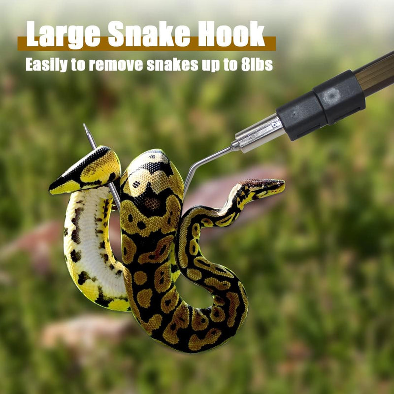 Serpentia 105cm (42'') BLACK Collapsible 3 pc Snake/Reptile Handling Hook with Case - PawsPlanet Australia