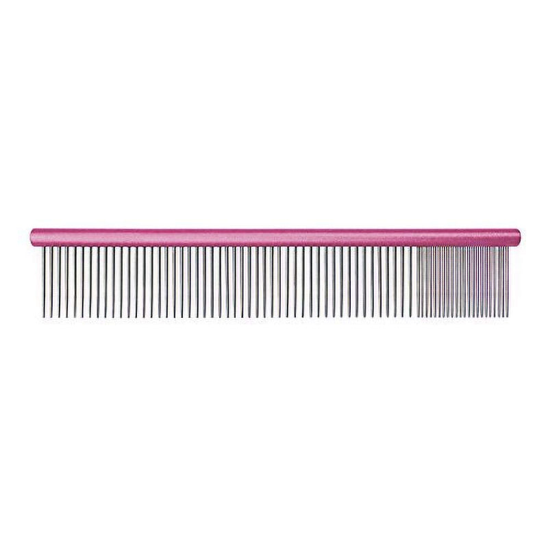 GROOM PROFESSIONAL Spectrum Aluminium Dog Comb 80/20 - Dog Grooming Comb - Long 36mm Teeth - Perfect for Long & Thick Coated Breeds - Designed to Flow Through the Coat - Dark Pink, 25cm - PawsPlanet Australia