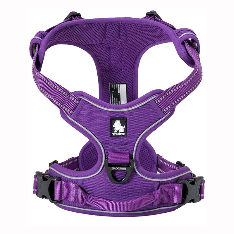 TrueLove Dog Harness TLH5651 No-pull Reflective Stitching Ensure Night Visibility, Outdoor Adventure Big Dog Harness Perfect Match Puppy Vest Now Available (Purple,XS) Purple XS