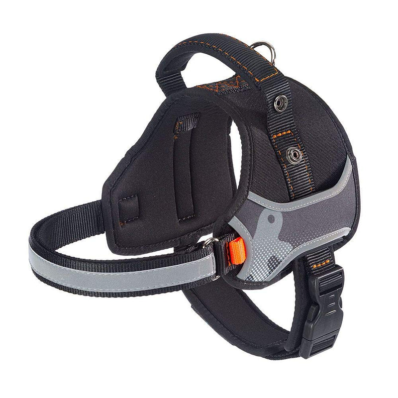 Ferplast Dog Harness HERCULES SMALL, Adjustable, Padded, Resistant, Scratchproof, Visible in the Dark, with Handle Black