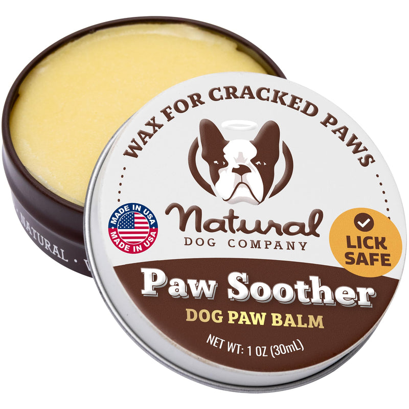 Natural Dog Company Paw Soother (1oz/30mL Tin) | Natural, Organic, Healing Paw Balm for Pets | Soother for Dry, Cracked, and Rough Paws | Veterinarian-Approved Paw Pad Moisturizer - PawsPlanet Australia