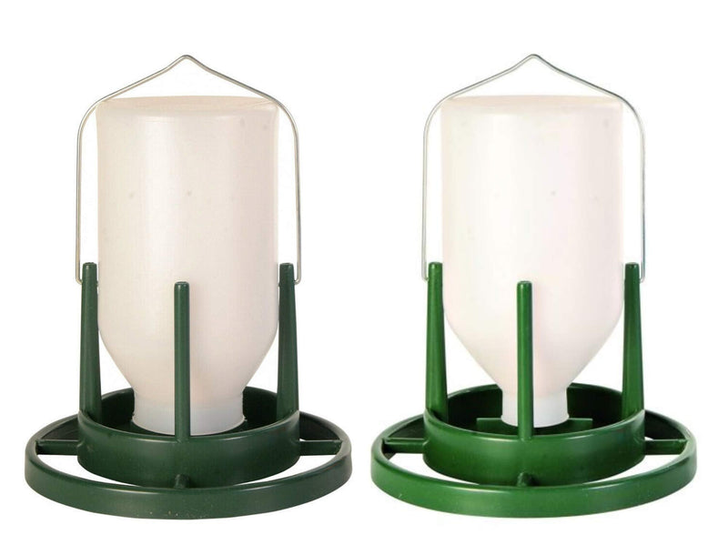 WUNDAPET 2 PACK TRIXIE PLASTIC HANGING BIRD BUDGIE AVIARY 1L 1X WATER 1X FOOD FEEDER DISPENSER - PawsPlanet Australia