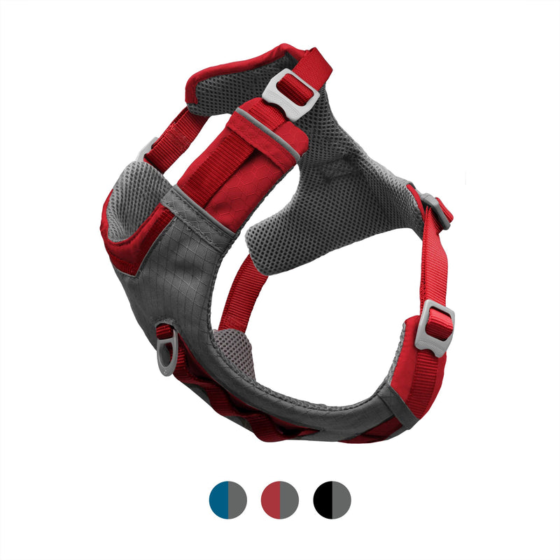 Kurgo Journey Air Dog Harness - Secure Fit for Active Dogs - Padded Chest - Lightweight Ripstop Fabric - Breathable Mesh - Reflective Trim - Back Assist Handle - Red - Large - PawsPlanet Australia