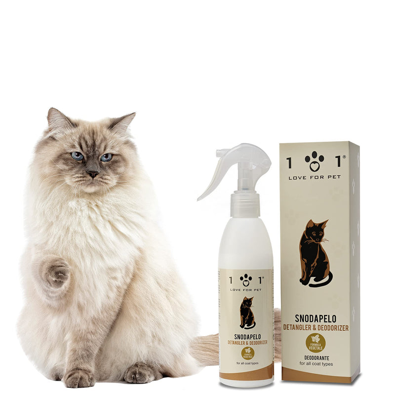 Natural Detangling Spray for Cats, 250 ml - Loosens and Softens Knots - Does not require rinsing - Grooming Spray and Hair Detangler Conditioner - Suitable for all coat types, Linea 101 - PawsPlanet Australia