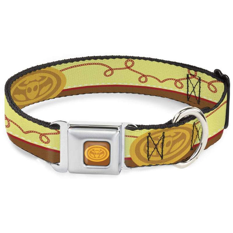 Buckle-Down Dog Collar Seatbelt Buckle Toy Story Woody Bounding Cowboy Buckle Yellow Red Brown 15 to 26 Inches 1.0 Inch Wide, Multicolor (DC-WDY516-L) 1" Wide - Fits 15-26" Neck - Large - PawsPlanet Australia