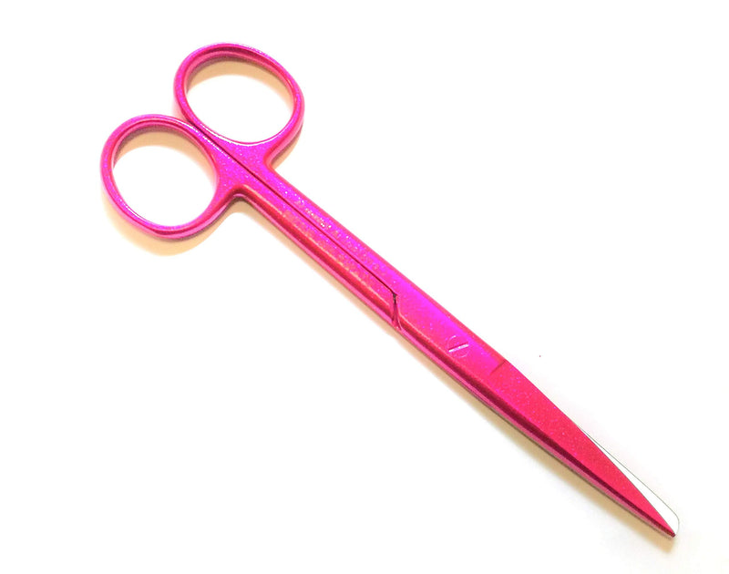 Nursing Scissors, Dressing Scissors 14.5cm, Pet Grooming, First Aid, Home Use … (14sm STR Sharp/Blunt, Pink Glitter) 14sm STR Sharp/Blunt - PawsPlanet Australia