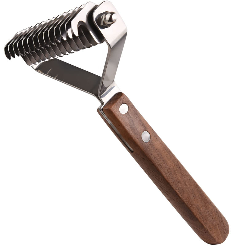 coat king undercoat rake dog grooming comb,dog brushes for Shedding Stripping Brush Pet Dematting Comb for Dogs and Cats(14-Blades-L) 14-Blades-L - PawsPlanet Australia