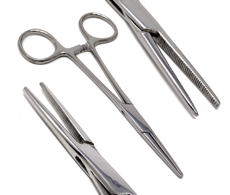 Dog Pet Ear/Nose Hair Puller Grooming Hemostat Locking Forceps Pliers, 5.5" (14cm), Straight Silver
