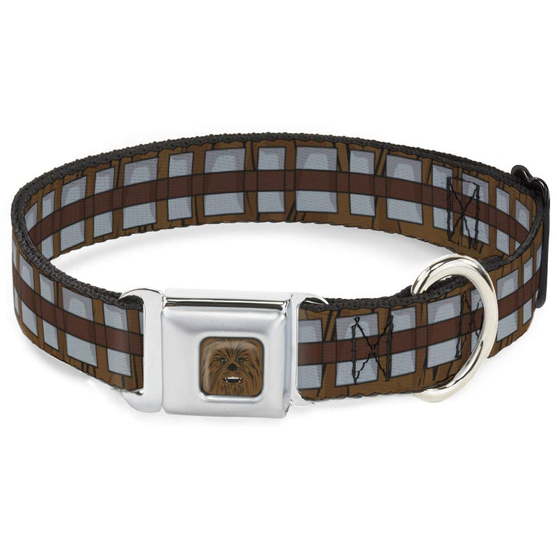 Dog Collar Seatbelt Buckle Star Wars Chewbacca Bandolier Bounding Browns Gray 18 to 32 Inches 1.5 Inch Wide Multi Color 1.5” Wide – Fits 18-32” Neck – Large