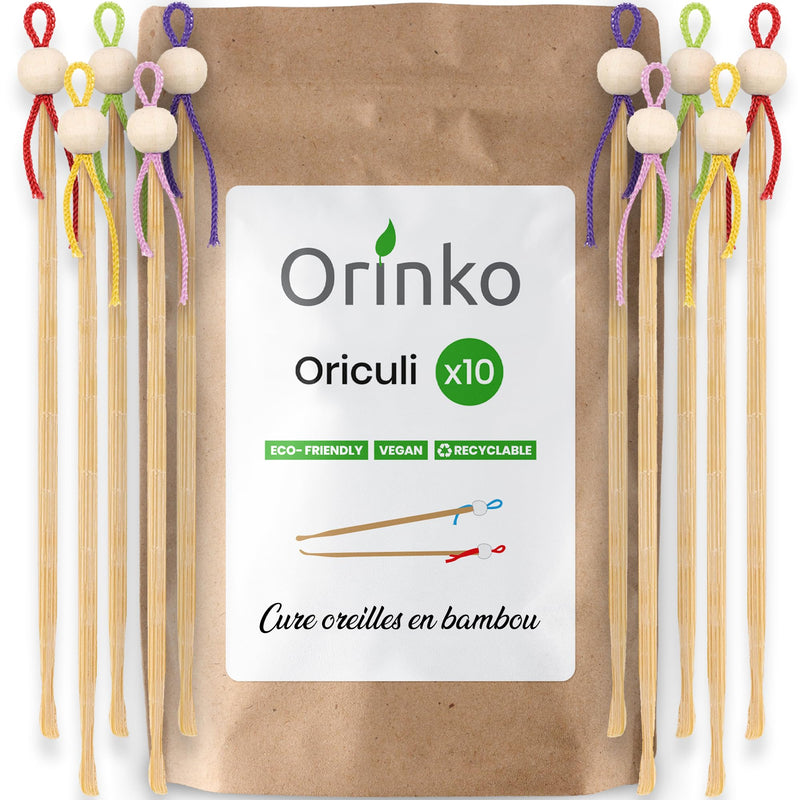 Orinko - Bamboo Ear Cleaner 10x - Ear Cleaner for Human - Ecologic and Reusable for Life - Get Rid of Cotton Swabs - [SATISFIED OR REFUNDED]