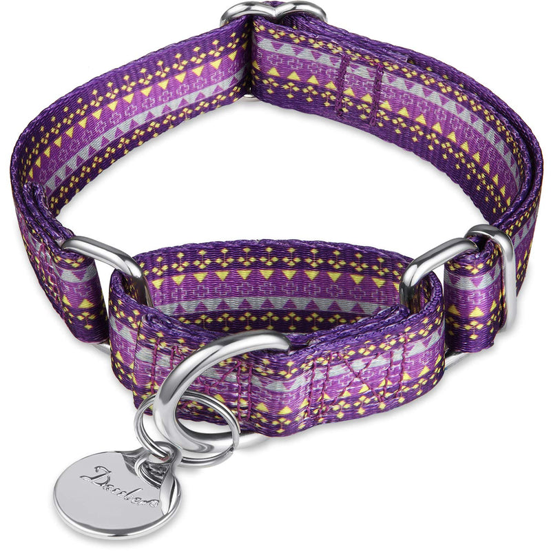 Martingale Collars for Dogs – Soft Adjustable Dog Collar, Durable D-ring Heavy Duty, Choke Collar for Large Medium Small Dogs (Medium, 2.5cm Wide, Dark Purple) - PawsPlanet Australia