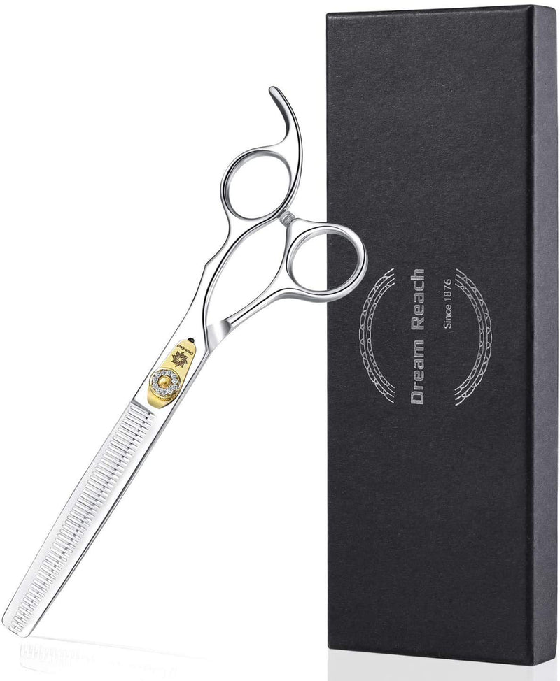 Dream Reach Professional 7" Dog Grooming Scissors Thinning/Blending/Chunking, Straight, Curved Scissors Kit, JP-440C Stainless Steel Pet Cat Hair Cutting/Trimming Shears (7 Inch-thinning Scissors) 7 Inch-thinning Scissors - PawsPlanet Australia