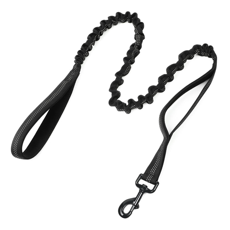 Rabbitgoo Bungee Dog Lead for Medium and Large Dogs, Anti Pull Tactical Leash with 2 Padded Traffic Control Handles for Training and Walking, Quick Lock and Release, Black, 114-158cm 114-158 cm (Pack of 1) - PawsPlanet Australia