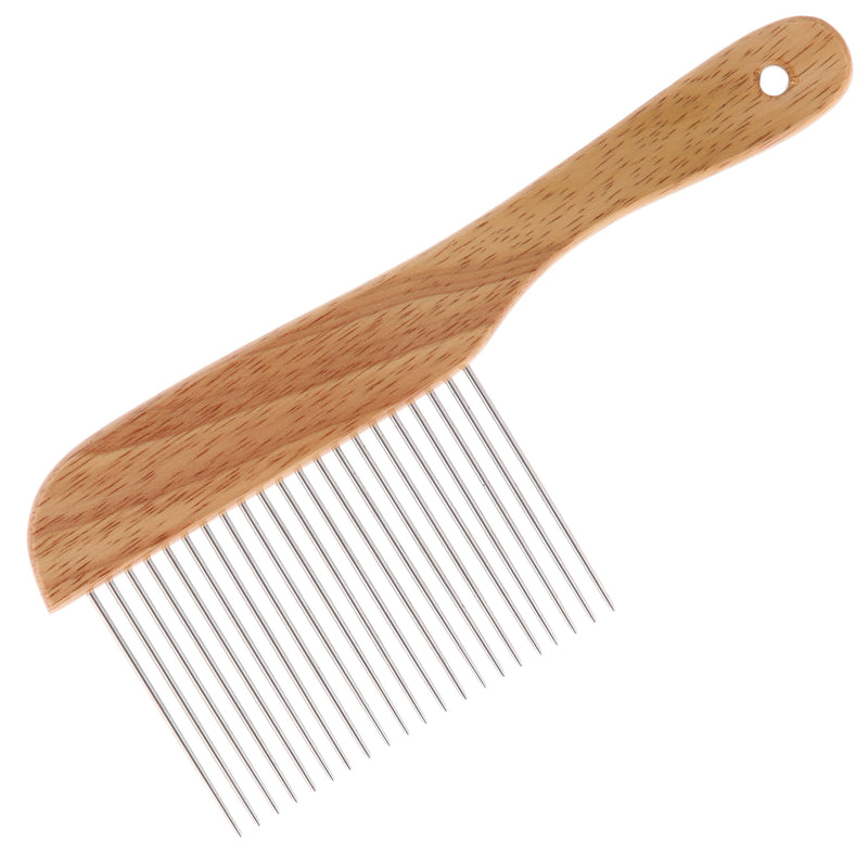 GROOM PROFESSIONAL Wooden Dog Comb - X-Large Pins - Designed for Poodle Coats - Long Enough for All Coats - 6.5cm Pins - For General or Professional Grooming
