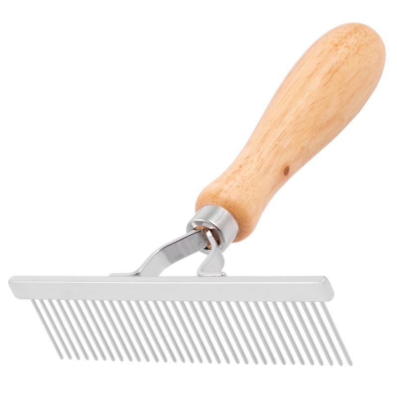 GROOM PROFESSIONAL Wooden Perth Pin Undercoat Rake for Dogs - Dog Grooming Rake for Deshedding - Perfect for Brushing Out Long/Double Coated Breeds - Longer Teeth for Effective Grooming - PawsPlanet Australia