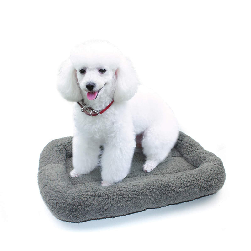 Enjoying Soft Plush Cat Bed Mat 16" x 22" Pet Cushion with Pillow Around for Dogs Cat Curling Sleep Cat Pad for Cat Carrier/Crate Dog Self-Warm Bed, Antiskid Bottom, Medium Square M (41 x 56 cm)