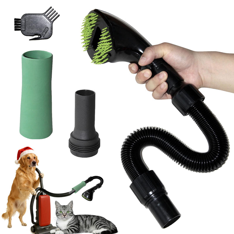 Pet Vacuum Grooming Brush Hair Remover Shedding Deshedding Attachment Tool Kit for Dogs and Cats (black)