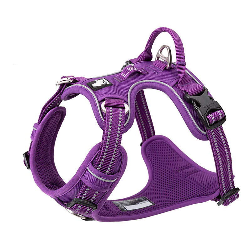 Dog Harness No Pull Adjustable Reflective Step-in Soft Nylon For Small Large Pet TLH56512(M, Purple) M