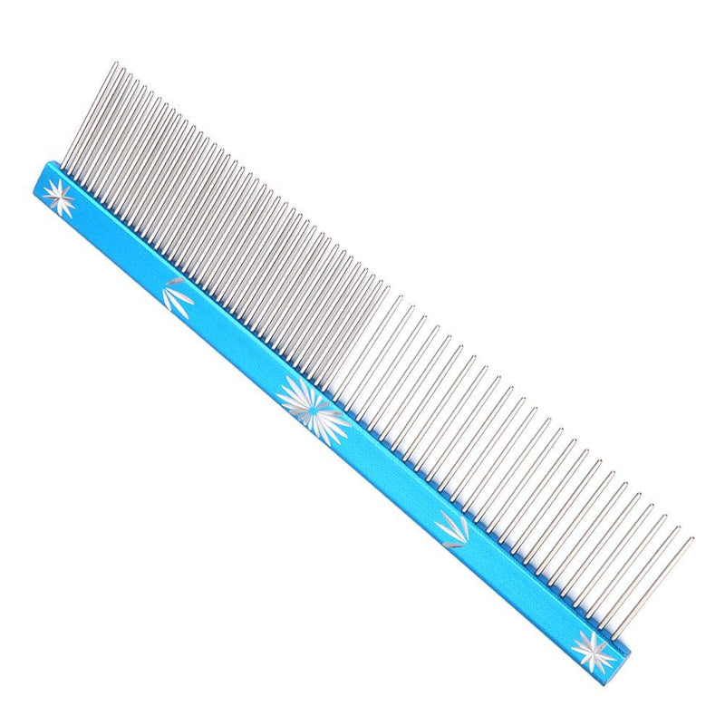 Regun Hair Comb - 3 Colors Pet Hair Trimmer Comb Dog Cat Hair Comb Anti-Static Comb Straight Row(BLUE) - PawsPlanet Australia