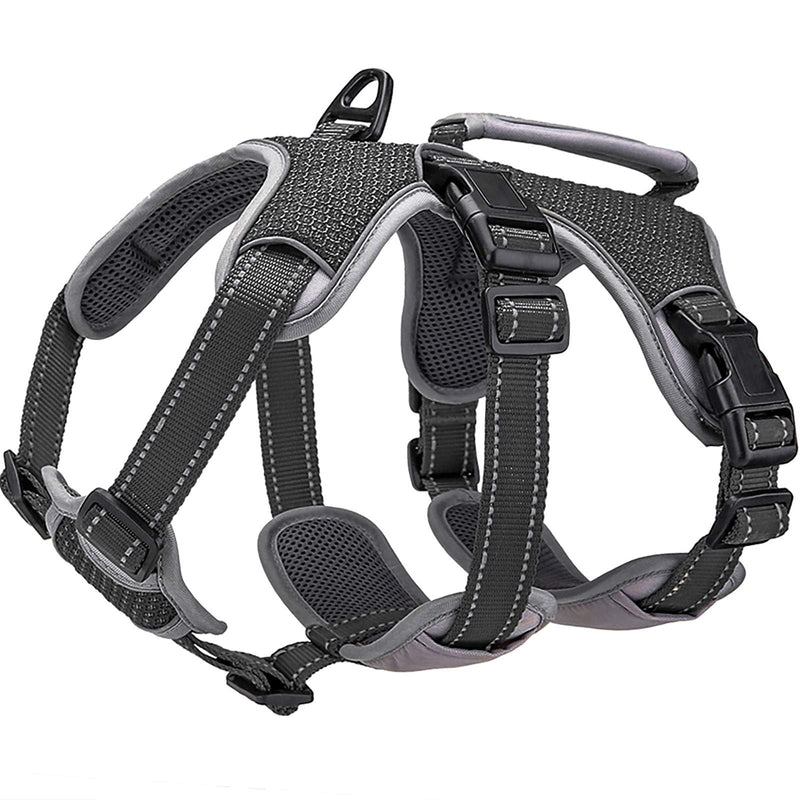 BELPRO Multi-Use Support Dog Harness, Escape Proof No Pull Reflective Adjustable Vest with Durable Handle, Dog Walking Harness for Big/Active Dogs (Black, S) Black S (Pack of 1)