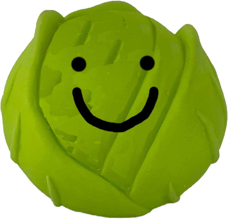 SEASONS GREETINGS SOFTY LATEX 12 CM BRUSSEL SPROUT DOG PUPPY SQUEAKY TOY BALL - PawsPlanet Australia