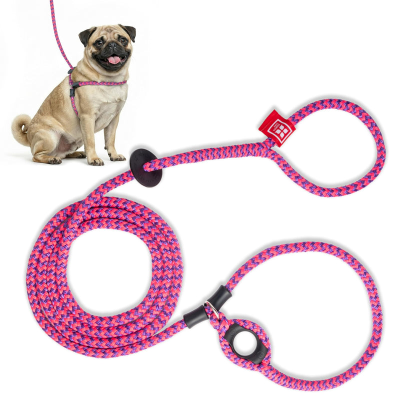 Harness Lead Dog Harness and Lead, Anti-Pull Dog Harness, One Piece Padded Rope, Safely Prevents Escape and Pulling, The New Insert is Removable (S/M, Pink/Purple) S/M (14-40 lbs)