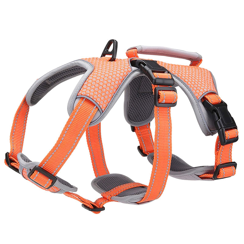 BELPRO Multi-Use Support Dog Harness, Escape Proof No Pull Reflective Adjustable Vest with Durable Handle, Dog Walking Harness for Big/Active Dogs (Orange, L) L(Packof1) Orange