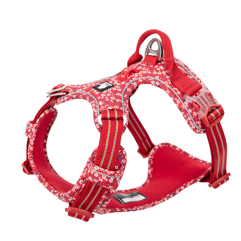 WINHYEPET True Love No-Pull Dog Harness, Cotton Fabric Breathable and Reflective Soft, Adjustbale for Running Walking, Suitable Small Medium Large Cats Dogs TLH5655(Poppy Red, S) Poppy Red - PawsPlanet Australia