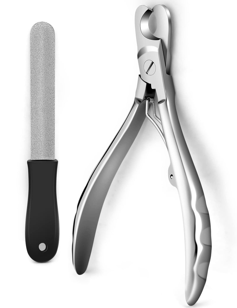 Gobeigo Dog Nail Clippers with Nail File, Professional Heavy Duty Dog Nail Trimmer, Full Martensite Steel Razor Sharp Blade Best for Large Dogs/Thick Toenail Pets/Old Cat, Ergonomic Non-Slip Handles - PawsPlanet Australia