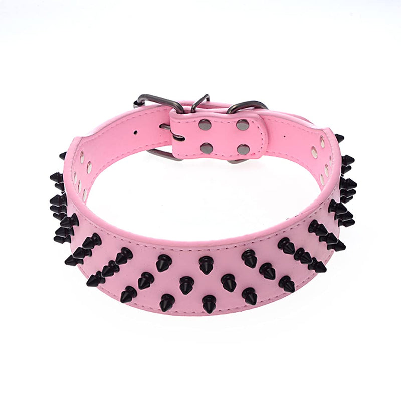 Leather Dog Collar with Spikes, Bullet Nail Rivet Dog Collar, Leather Studded Dog Collar for Medium Size, Pitbull, English Bulldog