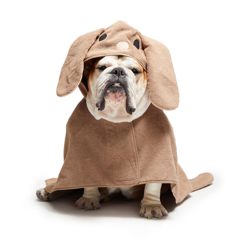 Barkbox BARK Dog Bathrobe - Rabbit-Themed, Medium (Chest: 26 inches, Neck: 19 inches), White/Light Grey, Polyester/100% Material, Machine Washable, Dog Coats for Medium Dogs, Tumble Dry Low Bunny M - PawsPlanet Australia
