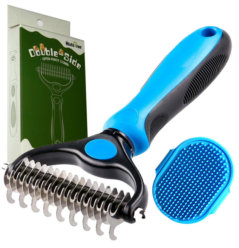 Dog/Cat Brush for Medium Length Fur Brush Undercoat Comb Undercoat Comb Tangles Curry Comb Grooming Brush Hair Removal Thinning 17+9 Double Sided Teeth Pet Dog Cat - PawsPlanet Australia