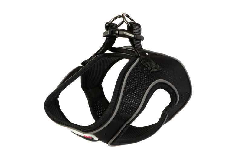 Doodlebone – Snappy Harness Dog Harness – Easy Step In Vest Style Harness, No Over Head Fit, Reflective & Machine Washable for Puppies and Small Dogs – Size 3, 46-52cm - Coal - PawsPlanet Australia